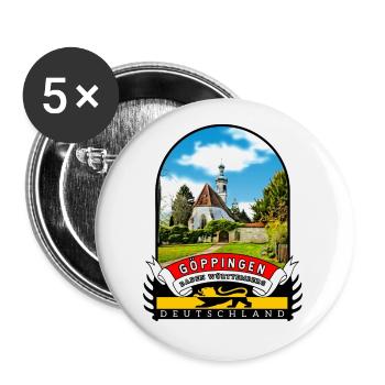 Deutschland Göppingen Vintage souvenir - Buttons groß 56 mm (5er Pack) - Weiß - Vorne