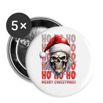 Christmas Skull Skull Horror Creepy - Buttons large 2.2''/56 mm (5-pack) - white - Front