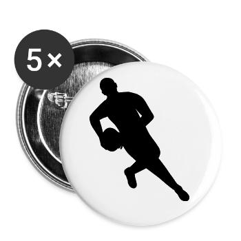 Rugby on the move - Buttons large 2.2''/56 mm (5-pack) - white - Front