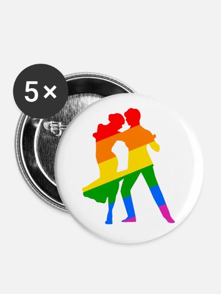 Tango LGBTQIA+ - Buttons groß 56 mm (5er Pack) - Weiß