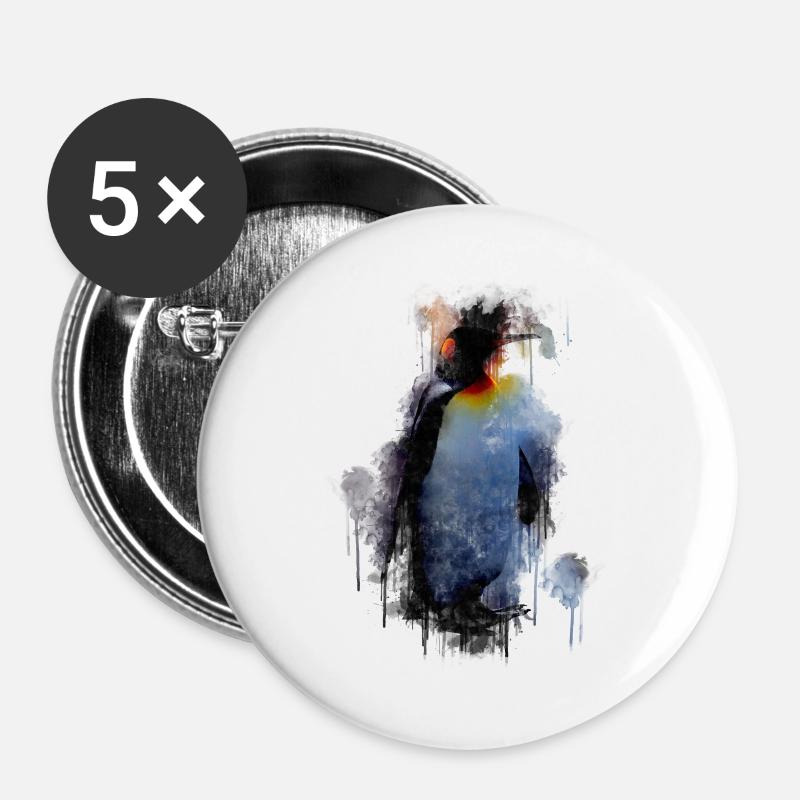 Penguin kingfisher gift shirt - Buttons large 2.2''/56 mm (5-pack) - white