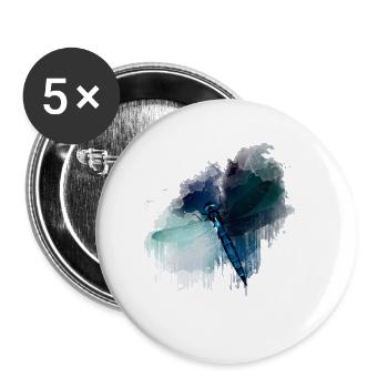 libelle geschenk shirt - Buttons groß 56 mm (5er Pack) - Weiß - Vorne