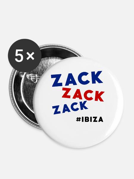 Zack zack zack Ibiza 2017 - Buttons groß 56 mm (5er Pack) - Weiß