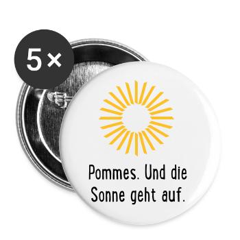 Frites - Lot de 5 grands badges (56 mm) - blanc - Devant