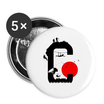 C red sun - Buttons large 2.2''/56 mm (5-pack) - white - Front