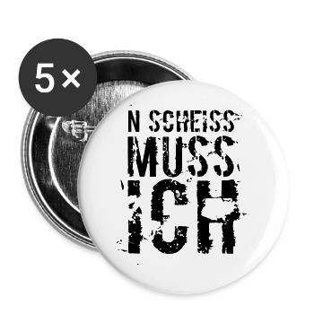 n merde je dois offrir une idée - Lot de 5 grands badges (56 mm) - blanc - Devant