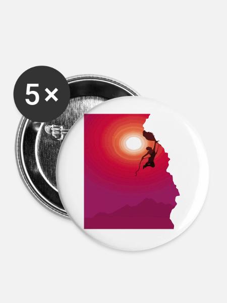 Climbing mountaineering sunrise gift - Buttons large 2.2''/56 mm (5-pack) - white