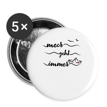 Papierschiff Meer Papierboot Papierschiffchen - Buttons groß 56 mm (5er Pack) - Weiß - Vorne