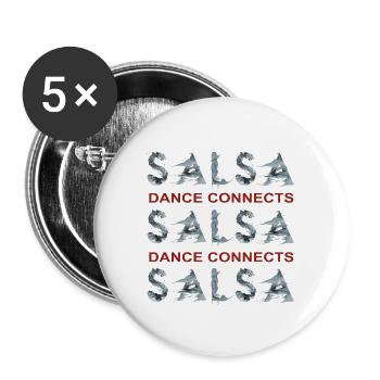 RÉSUMÉ DU DESIGN SALSA - Lot de 5 grands badges (56 mm) - blanc - Devant