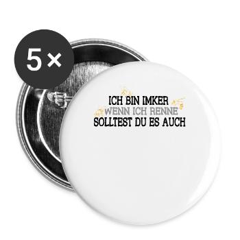 Imker - Buttons groß 56 mm (5er Pack) - Weiß - Vorne