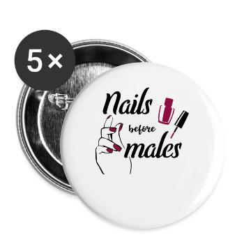 Nagelpflegerin Nails Before Males Geschenkidee Für - Buttons groß 56 mm (5er Pack) - Weiß - Vorne