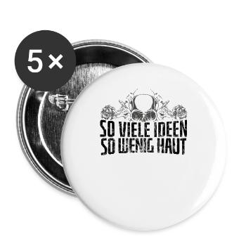 Tattoo - Buttons groß 56 mm (5er Pack) - Weiß - Vorne