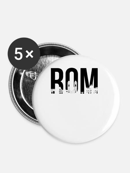 Rom skyline - Buttons groß 56 mm (5er Pack) - Weiß