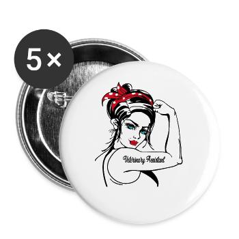 Tierarzthelferin Rosie The Riveter - Buttons groß 56 mm (5er Pack) - Weiß - Vorne