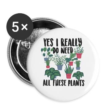 Gardener Plants - Buttons large 2.2''/56 mm (5-pack) - white - Front
