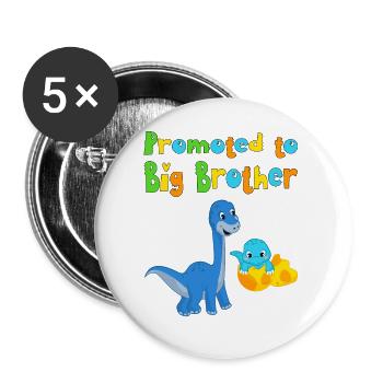 promoted to big brother - Buttons large 2.2''/56 mm (5-pack) - white - Front