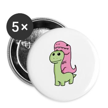 Dinosaurs for children - Buttons large 2.2''/56 mm (5-pack) - white - Front