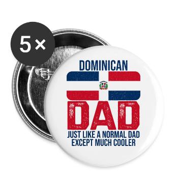 République dominicaine De Papa Drapeau - Lot de 5 grands badges (56 mm) - blanc - Devant