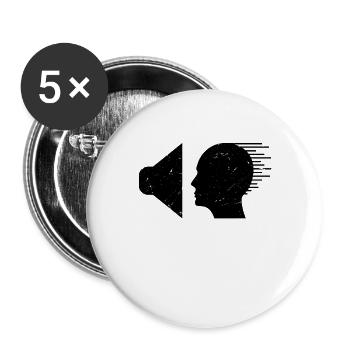 Techno DJ Festival Rave Minimal EDM Trance Music - Buttons large 2.2''/56 mm (5-pack) - white - Front