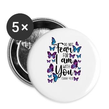 Christian Bible Verse Quote - Buttons large 2.2''/56 mm (5-pack) - white - Front