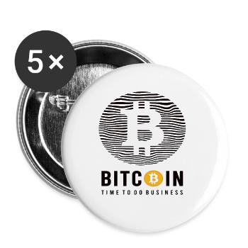 Bitcoin a le temps de faire des affaires - Lot de 5 grands badges (56 mm) - blanc - Devant
