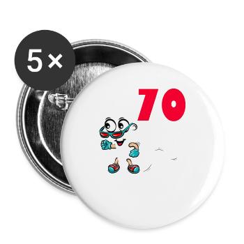 70.Ehrentag 70. Jubiläum Club der alten Säcke 70 - Buttons groß 56 mm (5er Pack) - Weiß - Vorne