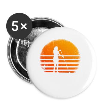 Paddleboarding Sunset Paddleboarder - Buttons large 2.2''/56 mm (5-pack) - white - Front