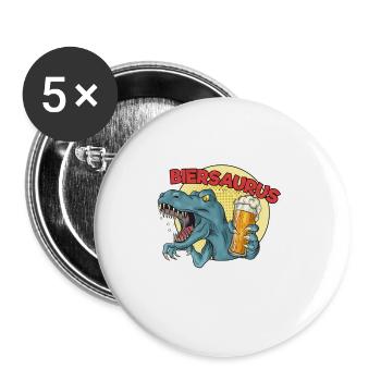 Bier - Buttons groß 56 mm (5er Pack) - Weiß - Vorne