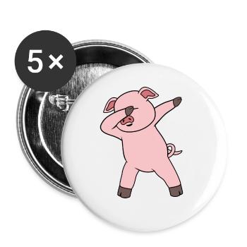 Dabing pig - Buttons large 2.2''/56 mm (5-pack) - white - Front