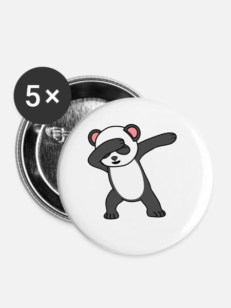 Panda - Buttons groß 56 mm (5er Pack) - Weiß