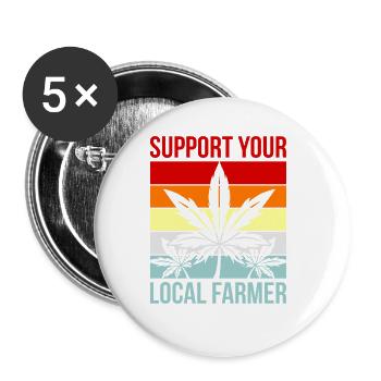 Cannabis - Lot de 5 grands badges (56 mm) - blanc - Devant