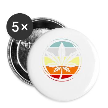 Cannabis - Lot de 5 grands badges (56 mm) - blanc - Devant