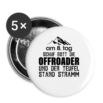 Offroader Offroad Allrad Allradantrieb Outdoor - Buttons groß 56 mm (5er Pack) - Weiß - Vorne