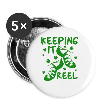 Ireland Dance Tap Dance Keep It Reel Girls - Buttons large 2.2''/56 mm (5-pack) - white - Front