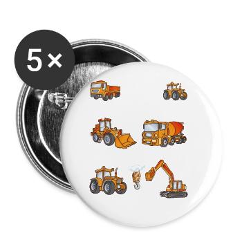 See you later, excavator! excavator design - Buttons large 2.2''/56 mm (5-pack) - white - Front