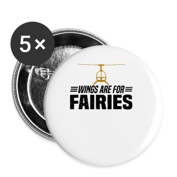 Pilot Helicopter Helicopter Saying Hobby Pilot - Buttons large 2.2''/56 mm (5-pack) - white - Front