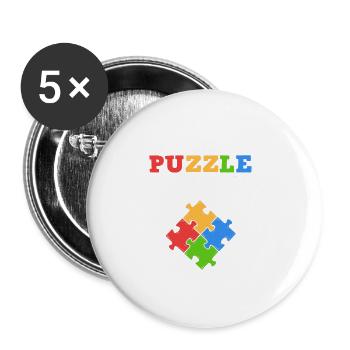 Puzzle Queen Jigsaw Puzzle - Lot de 5 grands badges (56 mm) - blanc - Devant