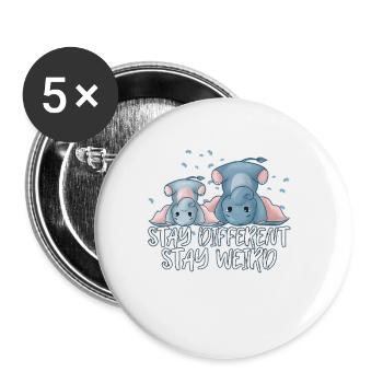Elephant - Buttons large 2.2''/56 mm (5-pack) - white - Front