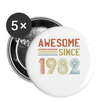 Großartig Seit 1982 Geboren 1982 40. Geburtstag Retr - Buttons groß 56 mm (5er Pack) - Weiß - Vorne