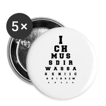 Ich bin Schwanger Sehtest Werdende Mutter - Buttons groß 56 mm (5er Pack) - Weiß - Vorne