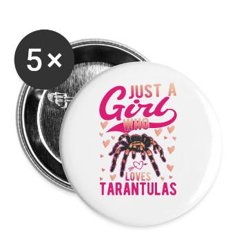 Just a girl who loves tarantulas Tarantel - Buttons groß 56 mm (5er Pack) - Weiß - Vorne