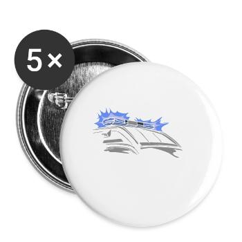 Status 3 ready for Tatütata Rettungswagen - Buttons groß 56 mm (5er Pack) - Weiß - Vorne