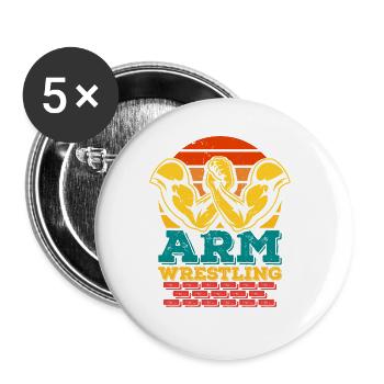 Armwrestling-fan - Buttons large 2.2''/56 mm (5-pack) - white - Front