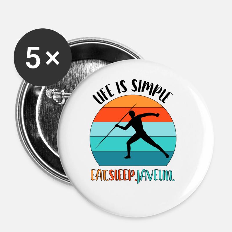 Javelin throw Javelin thrower thrower - Buttons large 2.2''/56 mm (5-pack) - white