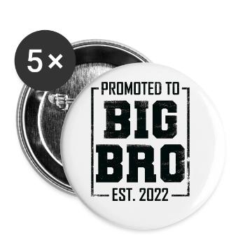 Promoted to Big Brother Est 2022 - Buttons large 2.2''/56 mm (5-pack) - white - Front