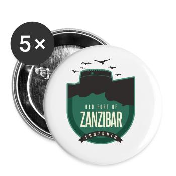 Ancien Fort de Zansibar - Tanzanie - Lot de 5 grands badges (56 mm) - blanc - Devant