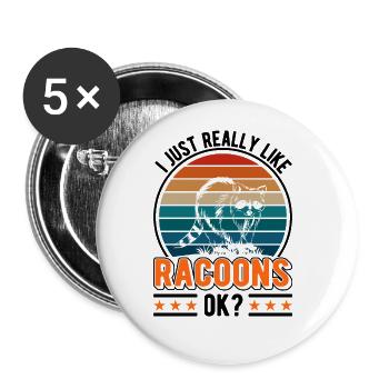 I just really like Racoons, ok? Raccoon - Buttons large 2.2''/56 mm (5-pack) - white - Front