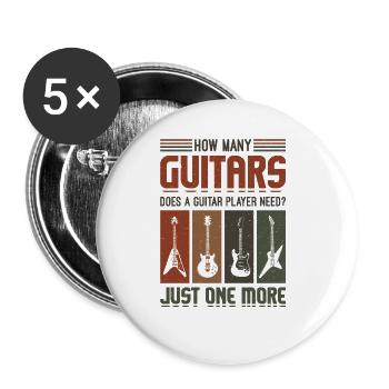 Another guitarist - Buttons large 2.2''/56 mm (5-pack) - white - Front