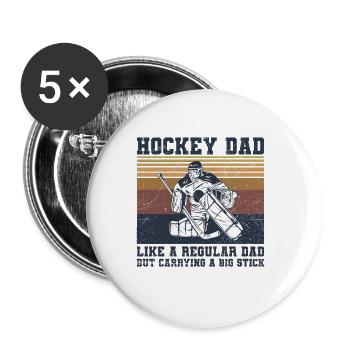 Hockey Quote for an Ice Hockey Dad - Buttons groß 56 mm (5er Pack) - Weiß - Vorne