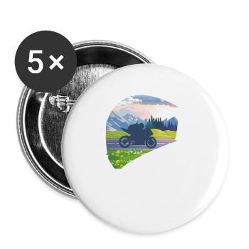 Motorsport Motorcycle Mountain Motor Helmet - Buttons large 2.2''/56 mm (5-pack) - white - Front